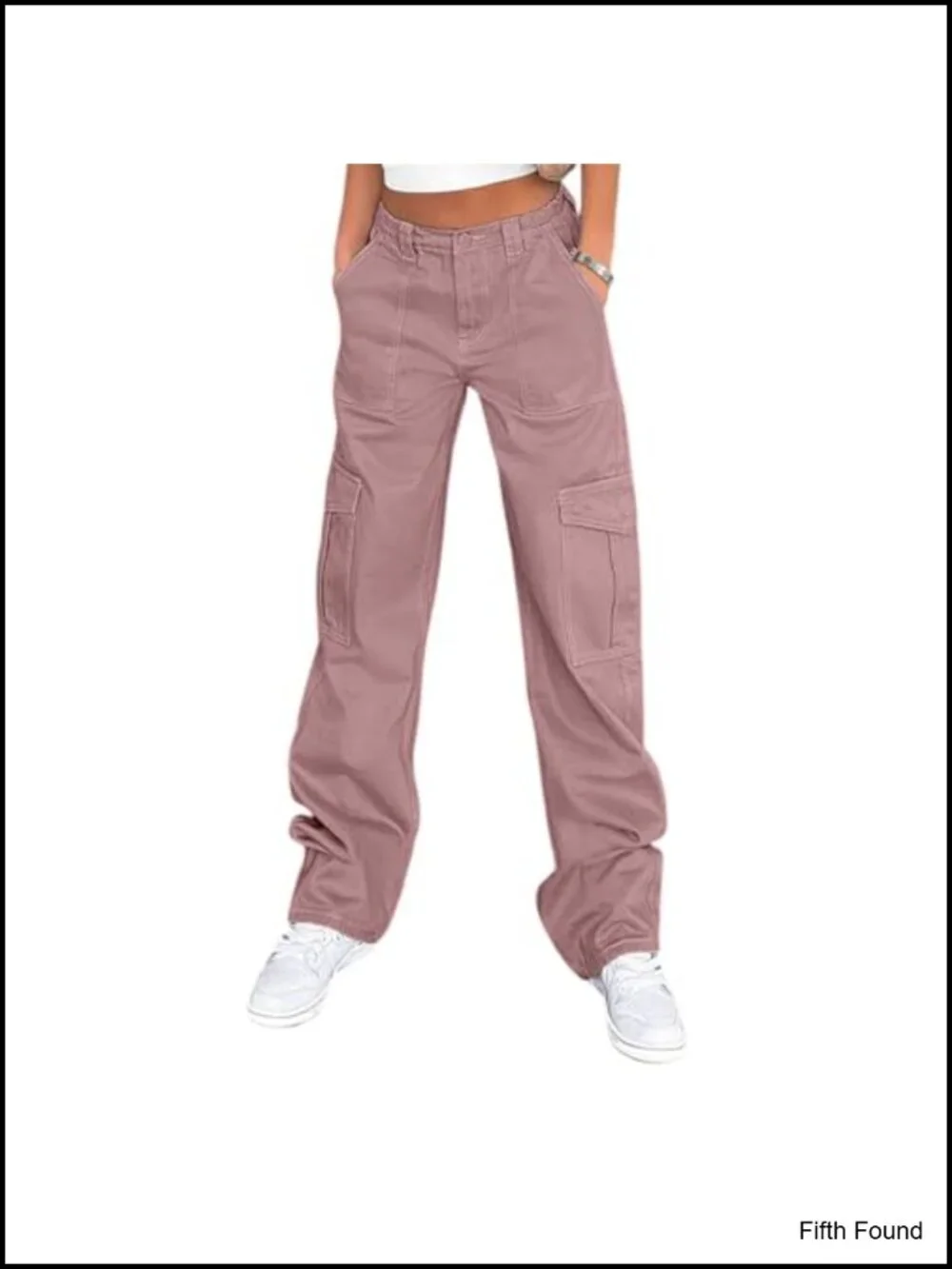 High Waisted Cargo Pants for Women Baggy Wide Leg with 6 Pockets